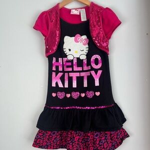 Hello Kitty Sanrio 2012 Pink and Black Dress 7/8 Girls
